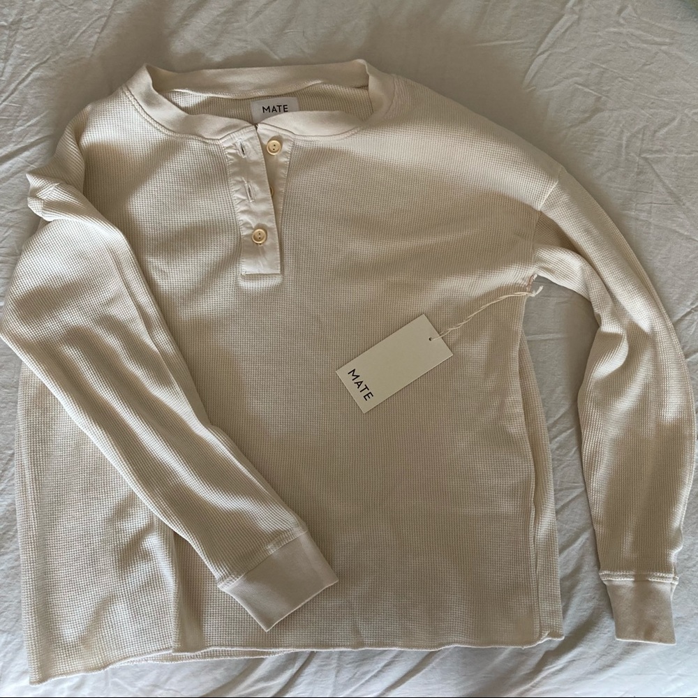 MATE the Label Organic Thermal Henley M in Bone